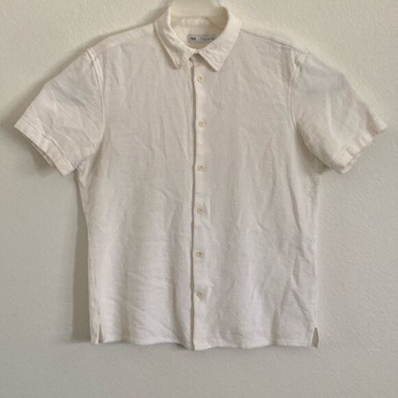 ZARA Men’s Short Sleeves Button Up Shirt Size L - Picture 1 of 8